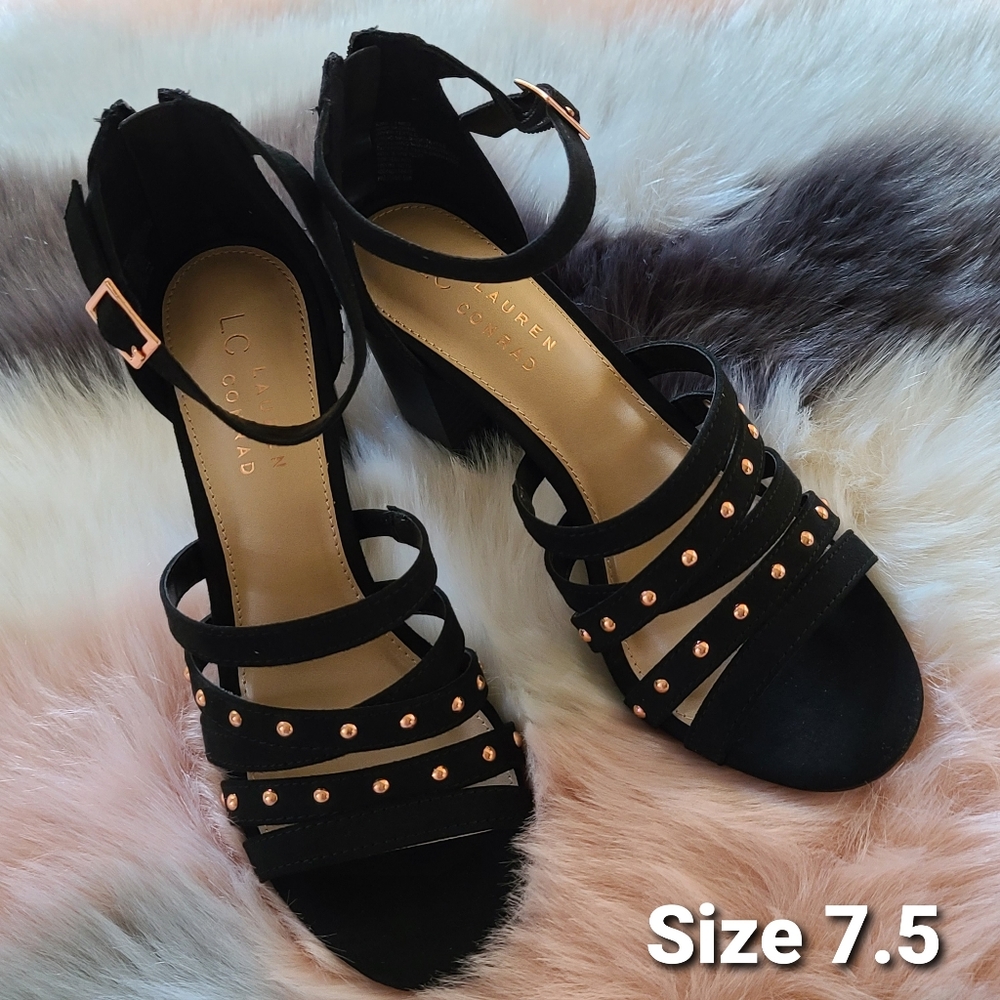 LC LAUREN CONRAD Strappy Block Heel Sandals - Picture 8 of 8